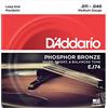 D'Addario Mandolin Strings J74 11-40 Phosphor Bronze Loop End - Corde
