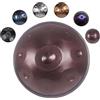 Generic Handpan Drum 432Hz/440Hz, 9/10/12 Note Strumento A Percussione da 55cm Con Treppiede, Steel Tongue Drum, Handpan in Acciaio per Meditazione, Yoga e Guarigione Sonora(Brown,432HZ/9Note)