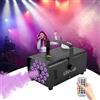 DCSYOG Macchina del fumo, Macchina del fumo da 500 W con 13 luci LED colorate ed effetto RGB, Macchina del fumo da 2500CFM con 2 radiocomandi per Halloween, Natale, matrimonio, compleanno