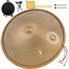 HAND-PAN Strumento Handpan 440 Hz Re Minore 22 Pollici Tamburo in Acciaio Handpan Tamburo a Mano 9 Note 10 Note 12 Note Guarigione Sonora Per Principianti (Oro, 9Y)