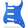 Banworks, battipenna per chitarra Strat SSS in alluminio lavorato CNC, spessore 1,5 mm, 1 strato, 11 fori, bordo dritto, per Fender Stratocaster Ultra stile moderno americano, colore blu ST JT/HB-01