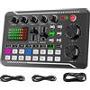 Doumneou Mixer audio,Scheda audio dal e interfaccia audio con effetti mixer DJ e Voice Changer,Podcast Production Studio