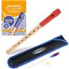 Classic Cantabile Pivella Flauto Dolce C-Soprano Set - Acero con Testa in Plastica - Digitazione Tedesca - Incl. Metodo, Custodia, Tabella Dita, Bastoncino Pulizia e Grasso per Tappi - Rosso