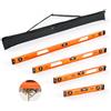 VEVOR Set di Livelle Magnetiche, 4 Pezzi (400/600/900/1200 mm), Livella a Trave a I in Lega di Alluminio, 3 Fiale Verdi ad Alta Visibilità, Foro per Appendere, Alta Precisione per Lavori di Bricolage