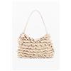 Desigual, Borsa grande crochet fiore, Donna, Cotone, Bianco, U