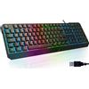 KLIM Technologies Tastiera da gioco KLIM Chroma, QWERTZ, con cavo, impermeabile, ergonomica, RGB