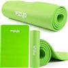 Fizyo Tappetino per esercizi di yoga e pilates Fizyo - Tappetino antiscivolo per ginnastica NBR fitness 183x61x1 cm - Spessore 10 mm - Verde