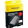 Intenso Disco rigido SSD esterno, INTENSO PREMIUM, 2 TB, USB 3.0, grigio, 320 MB/s, resistente agli urti fino a 1500 G