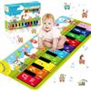JOTOL Tappetino Musicale per Bambini,Tappeto Musicale Bambini 1 Anno con 7 Animali e 10 Melodie,Tappetino per Pianoforte,Tappeto da Danza,Regali Compleanno per Ragazzi Ragazze 1 2 3 Regalo Natale