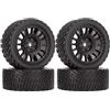 KEEDA 4 pneumatici RC da 66 mm e cerchi in plastica per Tamiya TT01 TT02 HSP HPI Kyosho 1:10 RC On Road auto da corsa auto da rally (nero)