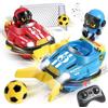 FRUSE Macchina Telecomandata per Bambini con Figura Espulsione y Musica | Musica, Luci LED, Giochi per Due, 2,4 GHz Carrello da Calcio Telecomandato, Batteria Ricaricabile, Regali per Bambino