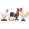 Miskall Giocattoli Per Animali di Pollo da Fattoria, 4 Pezzi Simulazione Pulcino Gallo Gallina Modello Figurine di Pollo Realistiche Portatili Figurine di Animali da Fattoria Collezione di Decorazioni Per Il