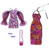 Barbie Set di vestiti, moda e accessori, confezione da 2 bambole, 2 abiti eleganti a tema floreale con pezzi per un look completo