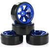 KEEDA RC Drift Auto Plastica Cerchio e Pneumatico, 63 mm Pneumatici rigidi per 1/10 HSP Tamiya HPI Kyosho Racing Drifting Auto