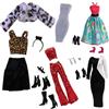 Lance Home 5 Set Abbigliamento Abiti Primaverili Vestiti +Pantaloni Scarpe cappello Giacca a vento Manica lunga Soprabito Alla Moda Per 29cm Bambola Accessori Regali per bambino Casuale Stile (E)