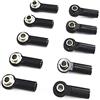 Graootoly 10 pezzi in metallo M2.5 collegamento tirante fine giunto sferico per A959 12428 144001 C24 MN D90 MN99S RC parti auto, nero