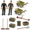 Suxdlan Set di 12 giocattoli da fattoria, simulazione realistica di figurine di contadini in miniatura Accessori per scene di fattoria Set da gioco educativo per bambini piccoli