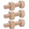 Marsrut 3PCS dadi e bulloni, giocattolo in legno per adulti artigianato