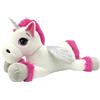 GIODICART Unicorno Peluche Sdraiato Gigante Biancoe e Fucsia