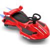 LALAHO Macchina Elettrica Per Bambini 12 V con Pedale, 2 in 1 Auto Elettrica con 2 Velocità, Luci LED, Protezione Antiribaltamento, ruote luminose, per bambini dai 3 anni in su (Rosso-Nero)