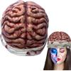 LearnLyrics Accessorio per testa - berretto cervello, cappello 3D | stile horror headdress realistico Halloween, maschera cosplay con ricostituzione foto, costume festa divertente per adulti, uomini, donne