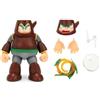 Jada Toys Mega Man - Statuetta di Wood Man (11,5 cm) - Personaggio mobile da collezione e action della serie Megaman, con testa alternativa, mani e accessori, per fan e collezionisti a partire dai 13