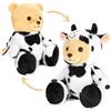 BRUBIES Orsacchiotto Mucca - Orsacchiotto di 25 cm in Costume da Mucca con Cappuccio - Peluche per Avventure Accoglienti - Regalo di Peluche per Bambini