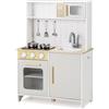 RELAX4LIFE Cucina Giocattolo per Bambini, Mini Cucina in Legno con Luci e Suoni Reali, Utensili da Cucina, Set Giocattoli per Bambini 3+ Anni, 31 x 55 x 75 cm