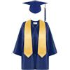 Generico 4Pz Toga Laurea Bambini Abito da Laureato Set Costumi Laurea e Ciondoli Cappello Costume da Laureato Studenti Elementare per Cerimonia Costume da Bachelor per Bambini 2-12 Anni (Navy, 4-5 Years)