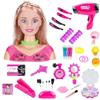 Sionhiuo Set Di Bellezza Per Parrucchieri E Trucchi, Teste Per Parrucchieri Trucco Per Bambini, Set Trucco Per Bambini, Testa Per Trucco Top Model, Parrucchiere Con Rumore, Piastra Per Capelli, Gioco Di Ruolo