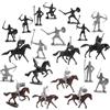 ORFOFE Cavaliere Medievale e Cavallo Set 28 Pezzi, Soldatini di Plastica con 12 Soldati 8 Cavalieri 8 Cavalli, Figure da Battaglia, Facili da Assemblare, Regalo Educativo per Bambini