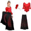 ZZ DISFRAZZES | Costume Sevillana Bambina, Kid Fiamminga Rosso e Nero con accessori - Vestito Sivigliana, Costume Fiera di Aprile, Carnevale e Feste a tema (Taglia 10 anni)
