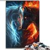 ZKYUBEK Puzzle da 1000 pezzi per adulti, puzzle con lupo e cavallo, 26x38cm, idea regalo per compleanno, gioco rompicapo stimolante
