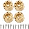 Cerlyiont 4 Pezzi Pesi in Ottone, 1,9/2,2 Pollici Ruote di beadlock, 12 mm per Bordo Esagonale di Larghezza per Esagonale per 1/10 Crawler rc 1.9 2.2 Ruote Cerchi di Ruote SCX10 (Oro) (15 mm)
