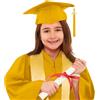 Generic Abito di Laurea per Bambini Unisex con Fusciacca e Cappello Completo per Cerimonia Scuola Materna e Primaria Vestito Elegante per Ragazzi e Ragazze 3-12 Anni per Festa e Foto (A04-Yellow, 6-7 Years)
