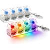 Yonuaret 2 Pezzi Portachiavi Fidget Tastiera, Tastiera Meccanica 4 Tasti Clicky Con Luce LED, Pulsante Tastieras Antistress Giocattolo, Portachiavi Giocattoli Luminosi Per Bambini Adulti