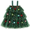 Generico Ragazze Albero di Natale Costume Set Abbigliamento Vestito Dress con Cappello Albero di Natale Vestiti per Bambina Ragazze Spettacolo Natala Cosplay Dress Up (1-Green, 12-18 Months)