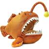 PuffPurrs Peluche a forma di rana pescatrice, 30,5 cm, marrone, rana pescatrice raccapricciante, peluche realistico, pesce d'oca e lanterna, giocattolo regalo per bambini, compleanno, Natale