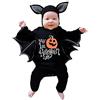 Generic Nero Pagliaccetto Neonato Vestiti da Halloween Pagliaccetto Mazza Costumi Tuta Bimbo Cosplay Tute con Cappuccio Costume di Halloween Completi Set Maniche Lunghe Tutina Vestito (01-e-Black, 3-6 Months)