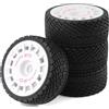 ULIIK 4 pneumatici in gomma RC 100 x 40 mm mozzo esagonale 17 mm RC parti di ricambio per auto RC 1/8 WRC KM Citroen C3 FS Rally RC (bianco)