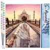Figured'Art Dipingere con i Numeri - Paint by Numbers Passeggiata Romantica Taj Mahal, Passatempo per Adulti, Kit Completo, Hobby Creativi - Quadri fai da te 40x50cm senza cornice
