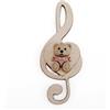 DLM Bomboniere DLM-A315 Bomboniere 12 Calamite cm 10x4 Orsetto Femmina Magnete Cuore in legno Chiave di Violino Sol Musica Confettata Segnaposto Comunione Nacita bimba Cresima Compleanno Battesimo bambina