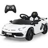 SOARS Macchina Elettrica per Bambini Lamborghini SVJ 12V con Telecomando, Auto Elettrico a Pedale e Luci LED, Veicoli con Musica, MP3, Clacson e USB, Carico 30 kg, 3-8 Anni (Bianco)