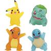 Pokémon PKW2798 Battle 4 Pack-Translucent Figure Caratteristiche 7,6 cm Pikachu, Charmander, Bulbasaur, Squirtle-Authentic Details, argento, nero