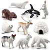 HoveeLuty 10 Pezzi di Figure di Animali per Bambini Piccoli, Giocattoli realistici a Forma di Orso Polare cognitivo, Figure di Animali artici Simulati, Decorazioni da Tavolo con artici, Giocattoli