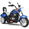 RELAX4LIFE Moto Elettrica a 3 Ruote per Bambini (BLU) | Luci e Suoni, Pedale Acceleratore, Avanti/Retromarcia, Velocità 2,5-3 km/h, Max 30 kg, Batteria 6V 4.5Ah