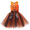 Generico Costume Halloween Zucca Neonato, Mode Vestito Zucca Neonata Gonna Tutu Senza Maniche con Borsetta,Set di Vestiti Halloween Neonato Per Carnevales