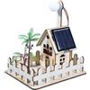 Veemoon 1 Set luce solare da giardino modelli di lampade progetti di esperimenti scientifici kit giocattolo ad energia solare giocattoli fai da te Legno Khaki