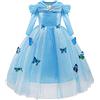 CinheyU Cenerentola Carnevale Costumi per Bambine Cinderella Principessa Compleanno Abiti Ragazze Natale Halloween Cosplay Cerimonia Festa Tulle Vestito 4-5 anni