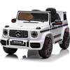 FINOOS Mercedes G63 AMG Macchina Elettrica per Bambini con Telecomando, Veicolo Elettrico 12V, Auto Elettrica per Bambino /2+1 velocità/Clacson/LED/Musica (Bianco)